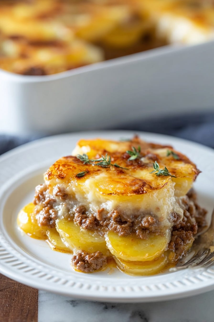 Cheesy Beef Potato Casserole Recipe