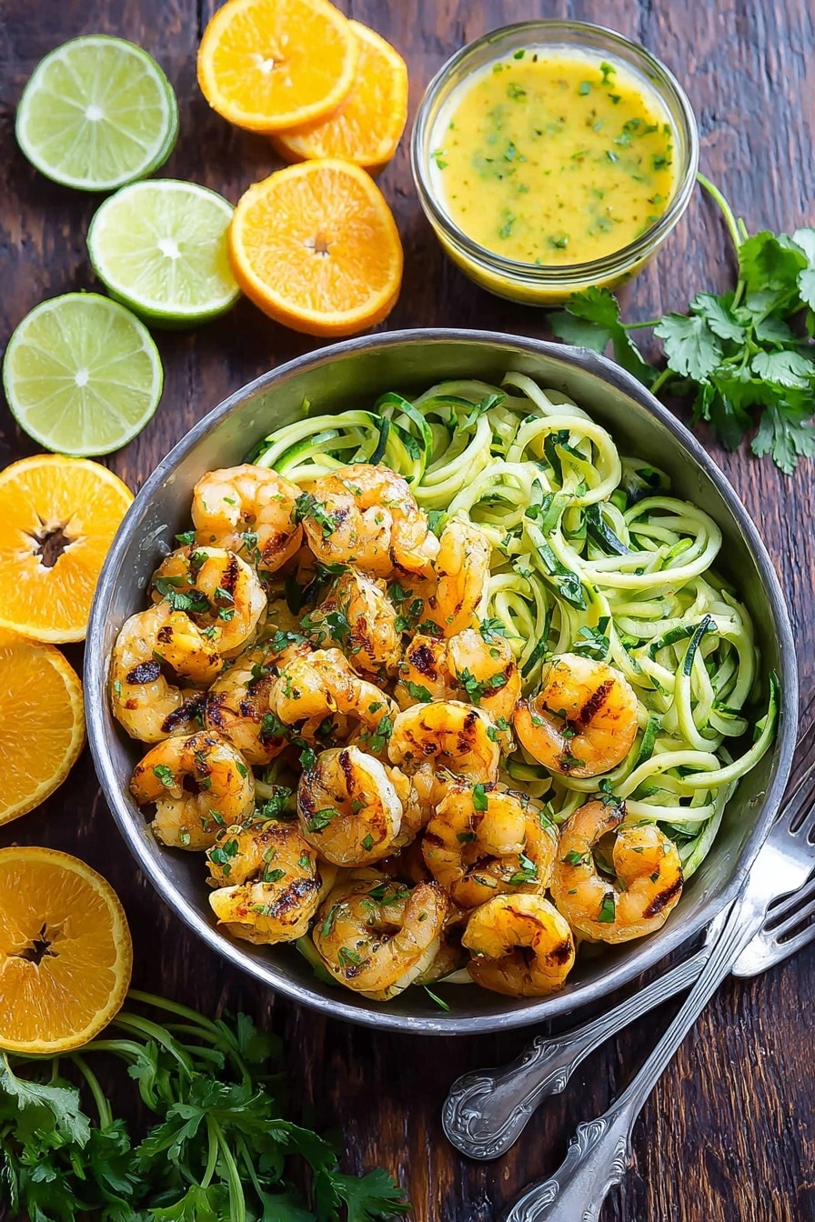 Citrus Grilled Shrimp with Zucchini Noodles Recipe