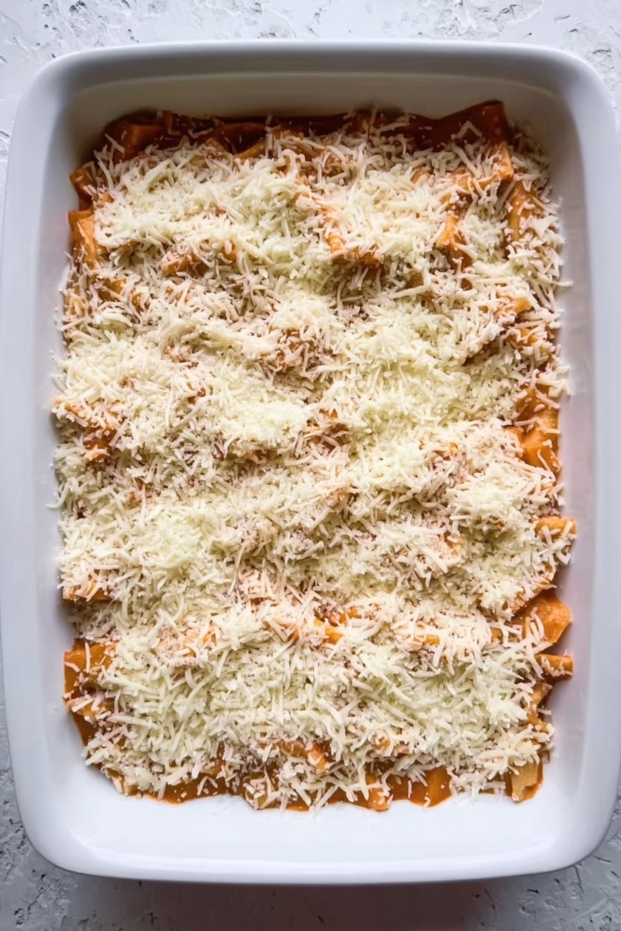 Cheesy Baked Tortellini Casserole with Meat Sauce Recipe