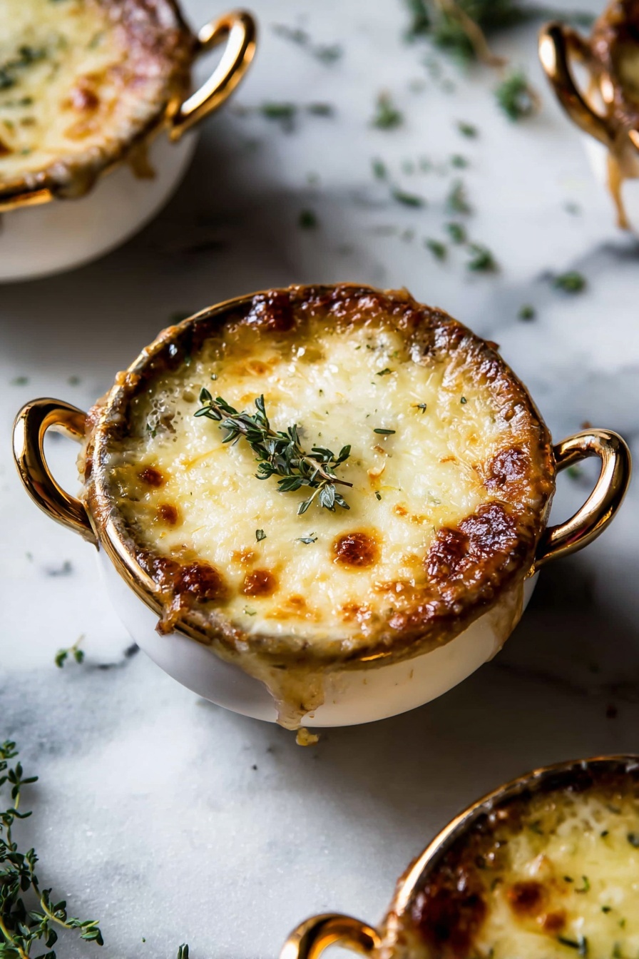 Easy French Onion Soup with Melted Cheese Recipe