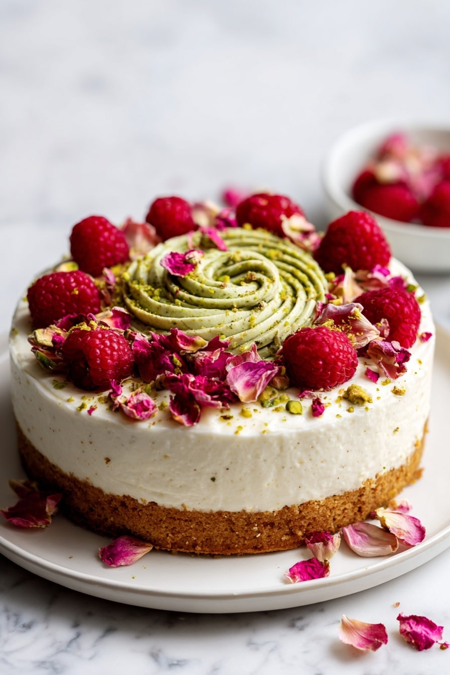 Raspberry Rose Pistachio Cake Recipe