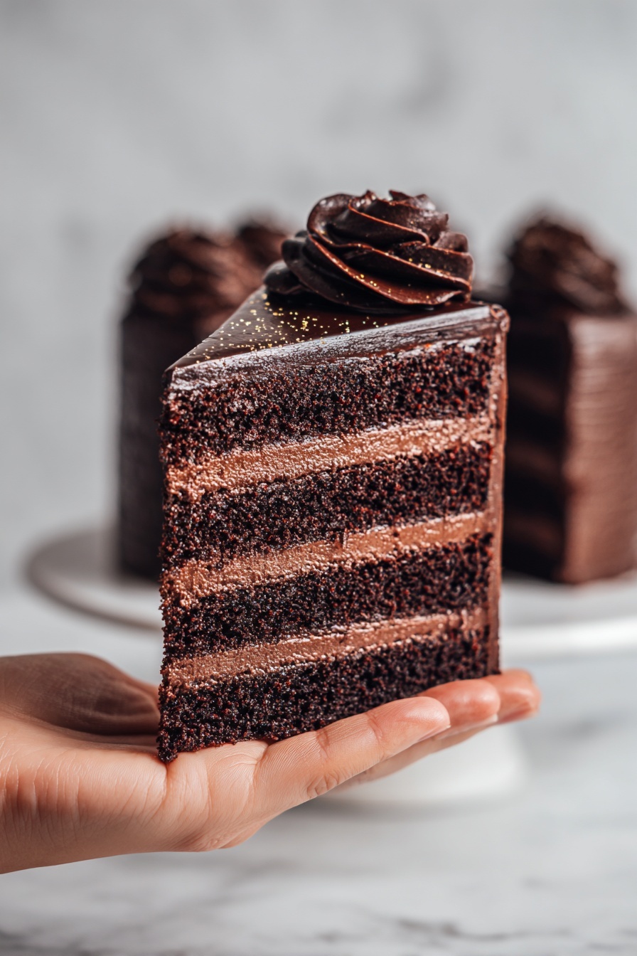 Black Velvet Cake with Dark Chocolate Frosting Recipe 8 Black Velvet Cake with Dark Chocolate Frosting Recipe - Serving