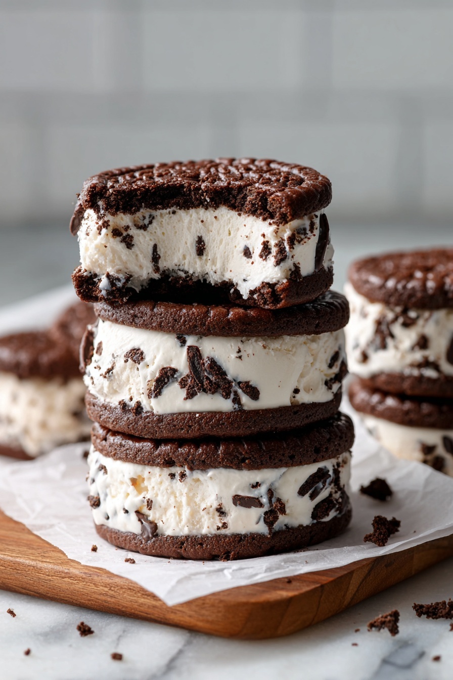 Oreo Ice Cream Sandwiches Recipe 8 Oreo Ice Cream Sandwiches Recipe - Serving