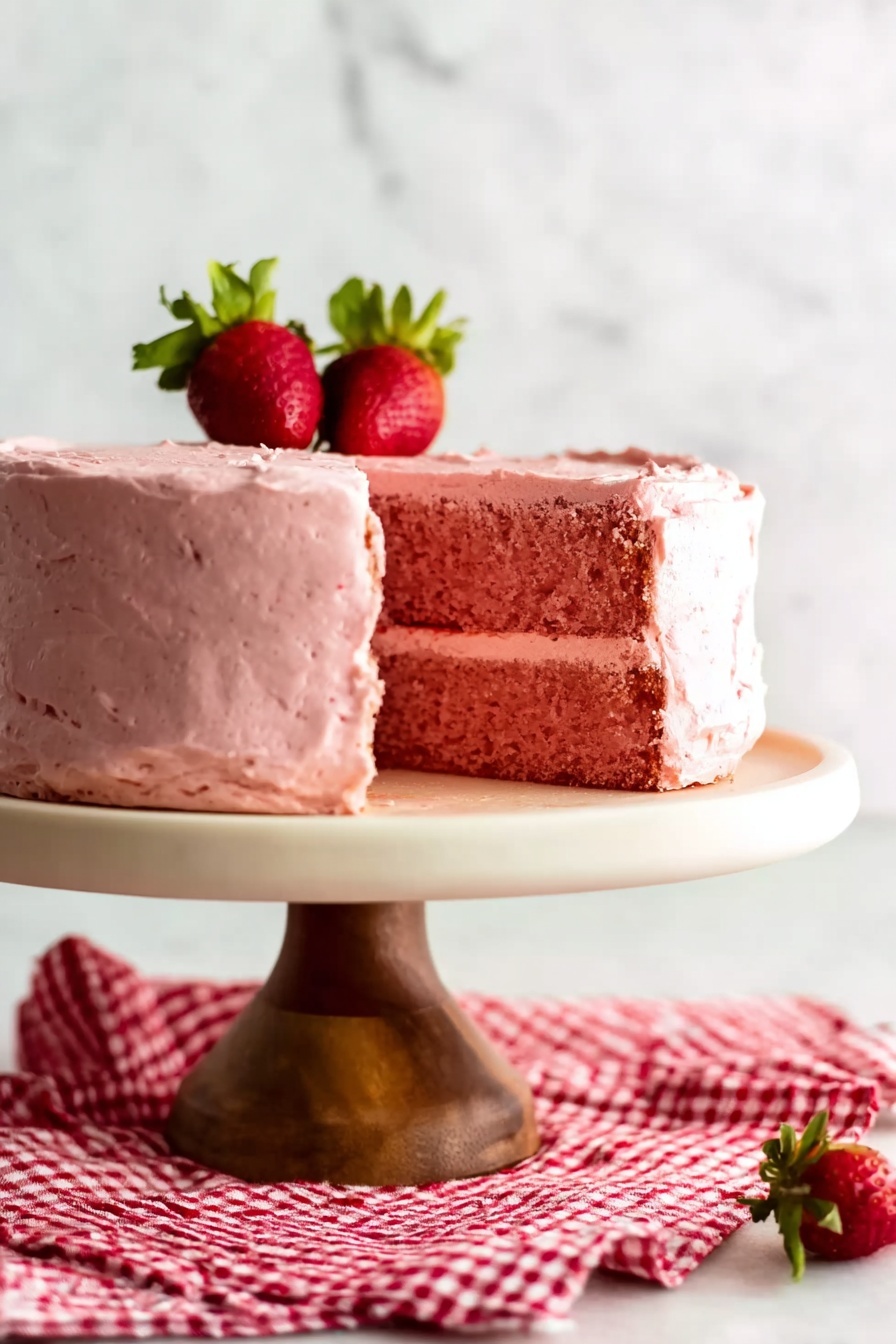 Strawberry Cake with Cream Cheese Frosting Recipe