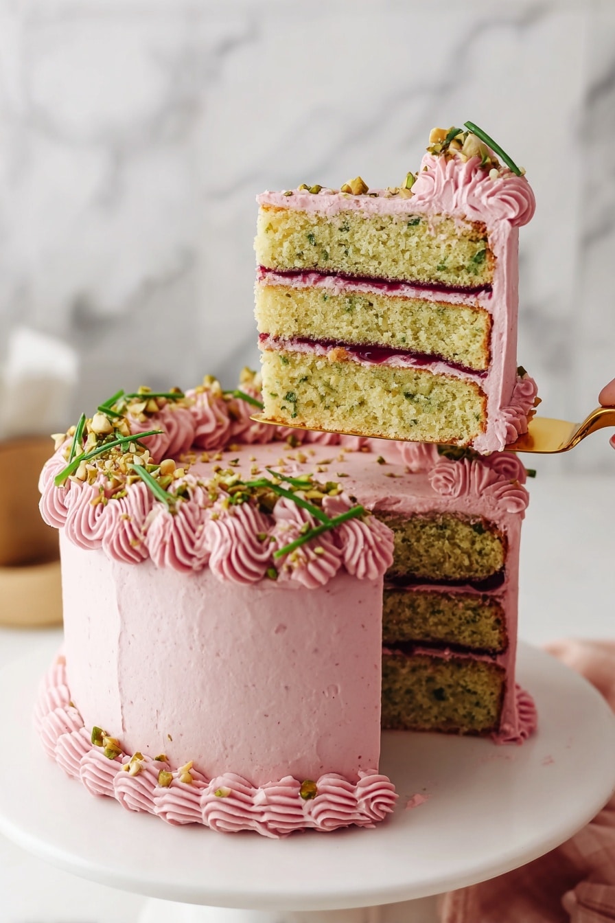 Raspberry Pistachio Cake Recipe