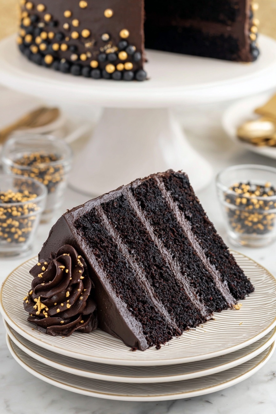 Black Velvet Cake with Dark Chocolate Frosting Recipe
