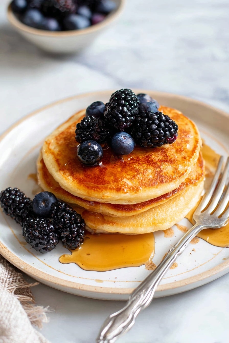 Cottage Cheese Pancakes with Maple Syrup Recipe