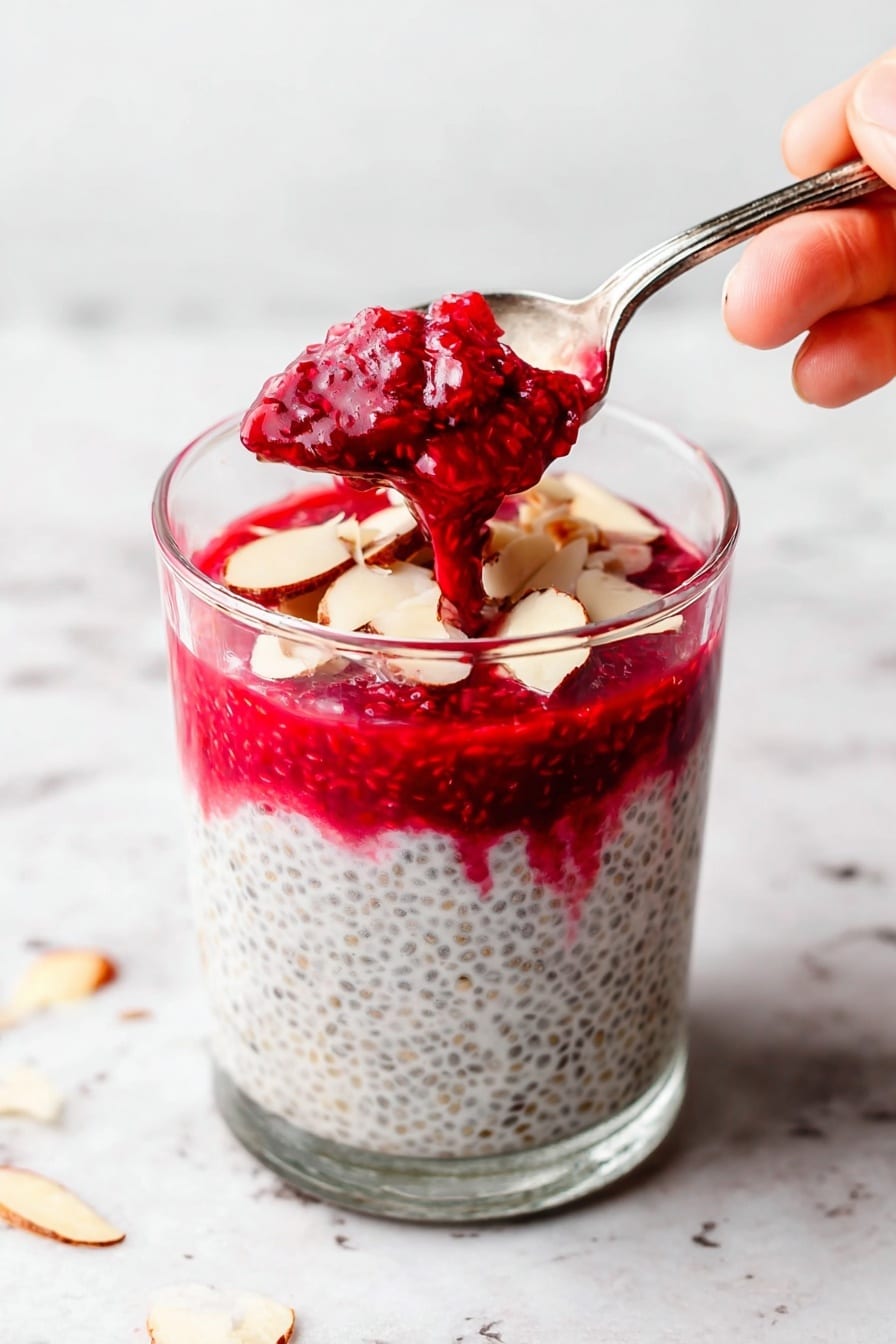Raspberry Chia Cottage Cheese Pudding Recipe